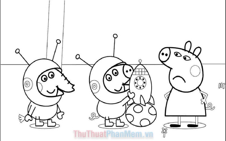 Peppa Waits for Zuzu and Zaza to Send a Xmas Card coloring page | Free Printable  Coloring Pages