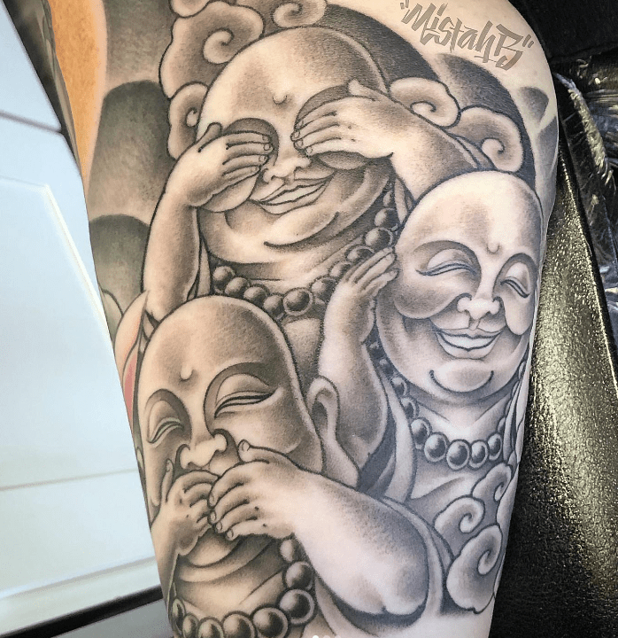 Famous Buddha Dev With Flower , Buddha Dev Tattoo Design combo Waterproof  Men and Women Temporary body Body Tattoo
