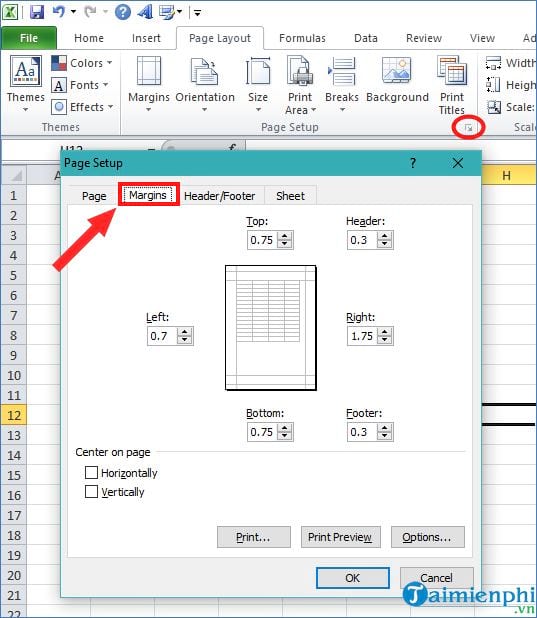 Aligning Print Layout in Excel 2016, 2019, 2013, 2010, 2007