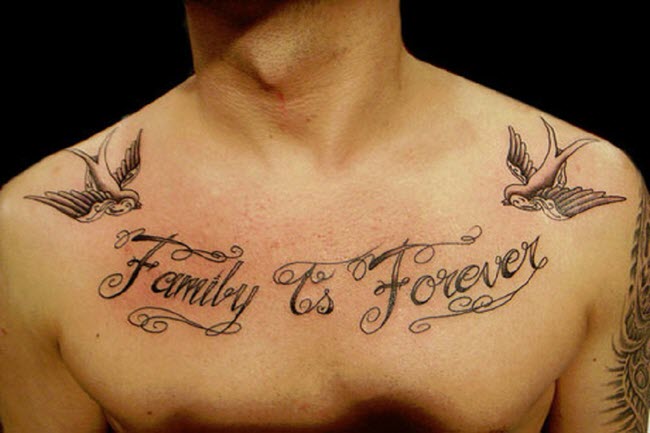 Each word in the tattoo is a different family members handwriting. Lyric is  from Brand New's 