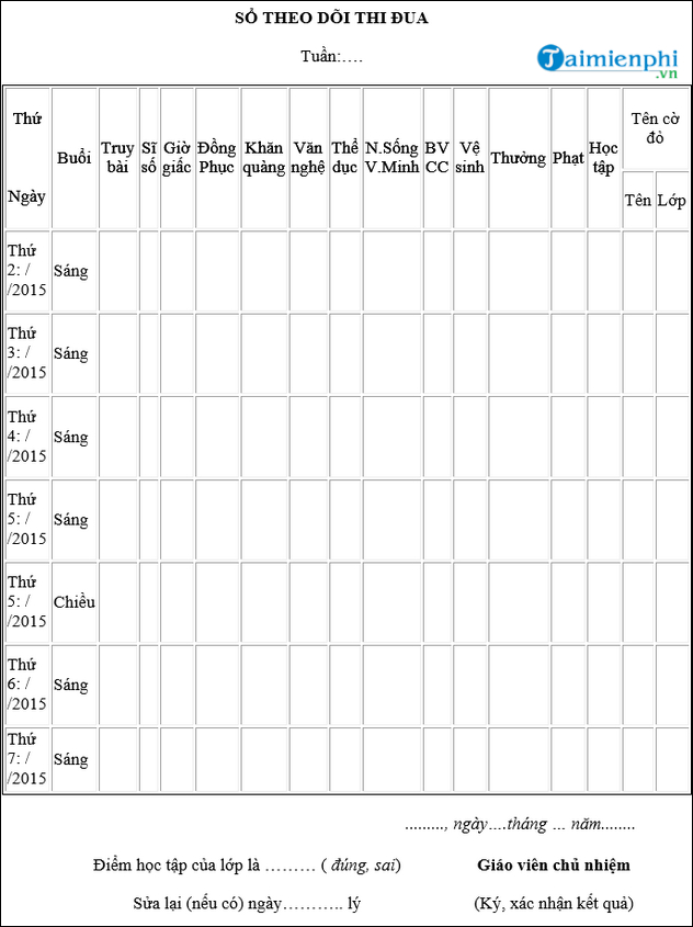 Primary and Secondary School Red Flag Duty Journal
