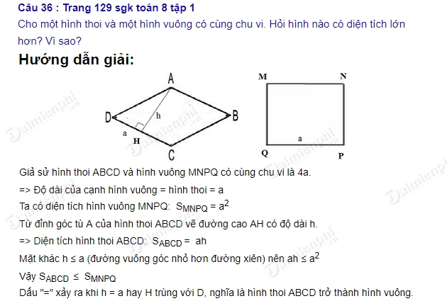 Giải Toán 8 trang 129: Hướng dẫn chi tiết và dễ hiểu nhất