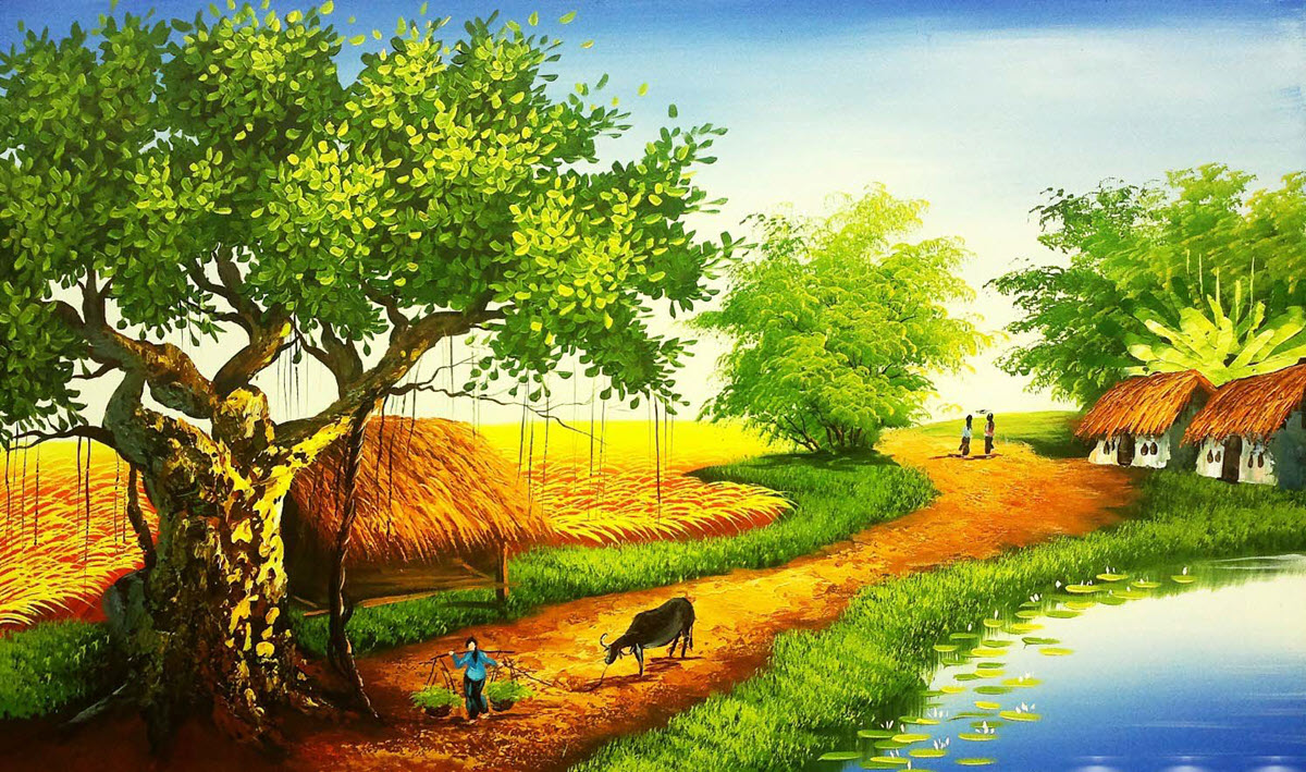 Beautiful homeland scenery paintings