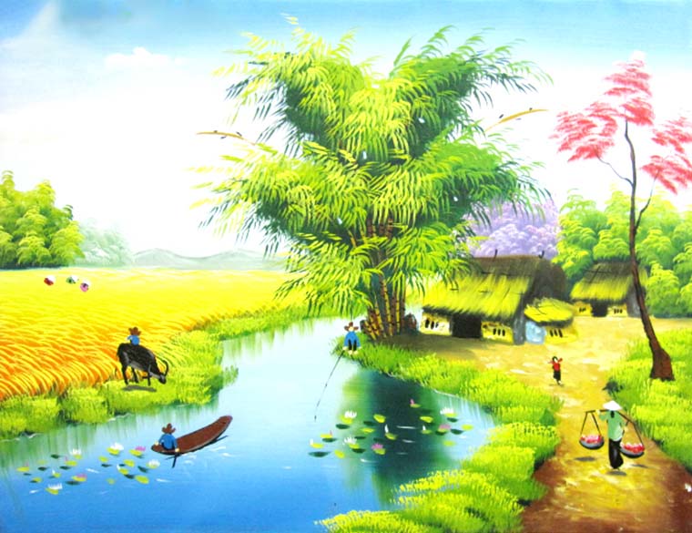 Beautiful homeland scenery paintings