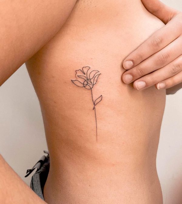 Tattoo tagged with: flower, small, h, single needle, initials, rib, tiny,  ifttt, little, nature, tuberose, latin script, letter, soltattoo, medium  size | inked-app.com