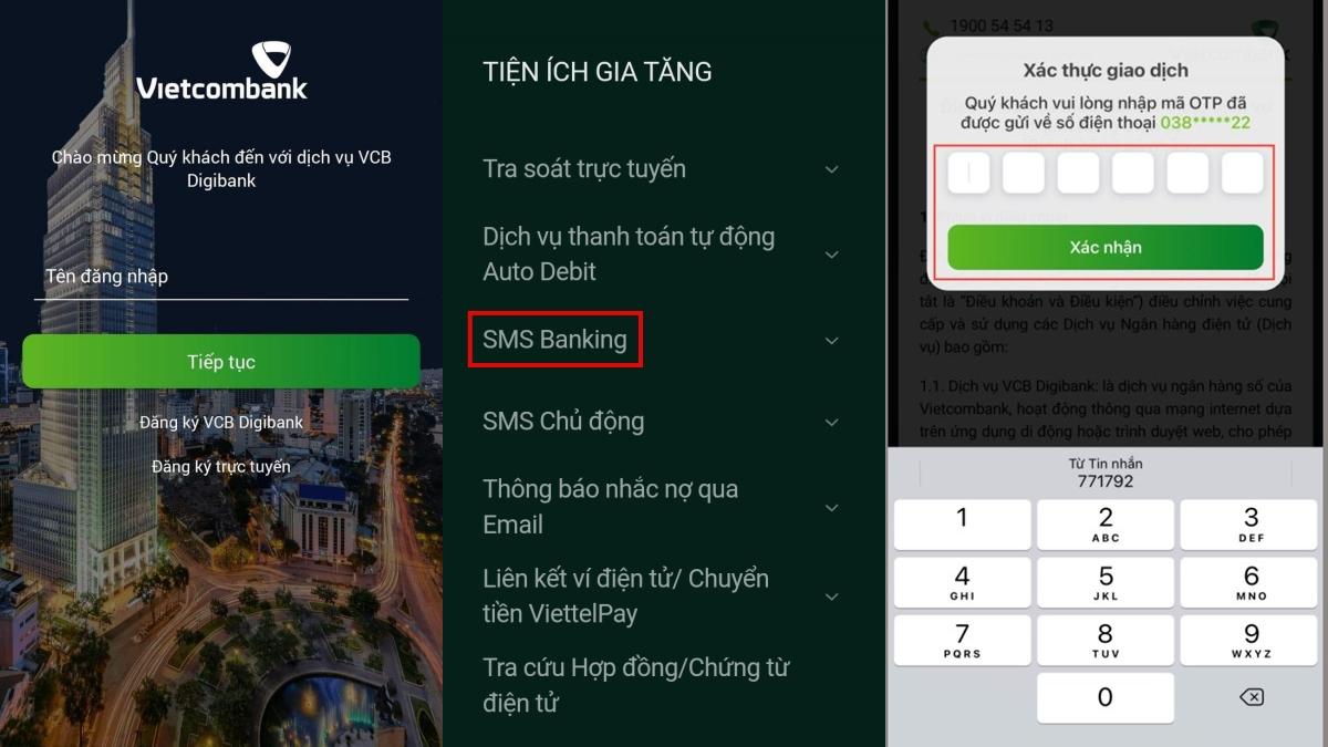 Hướng dẫn tắt SMS Banking Vietcombank