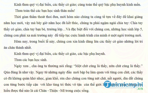 Bài Văn Tri Ân Thầy Cô Lớp 5 - Những Lời Tri Ân Chân Thành Và Xúc Động