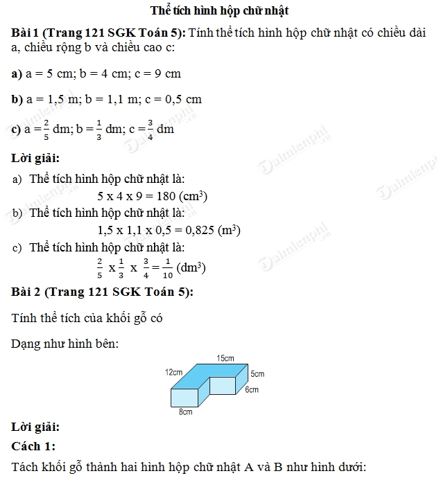 Toán Lớp 5 Trang 120 121 - Hướng Dẫn Giải Chi Tiết Dễ Hiểu Nhất