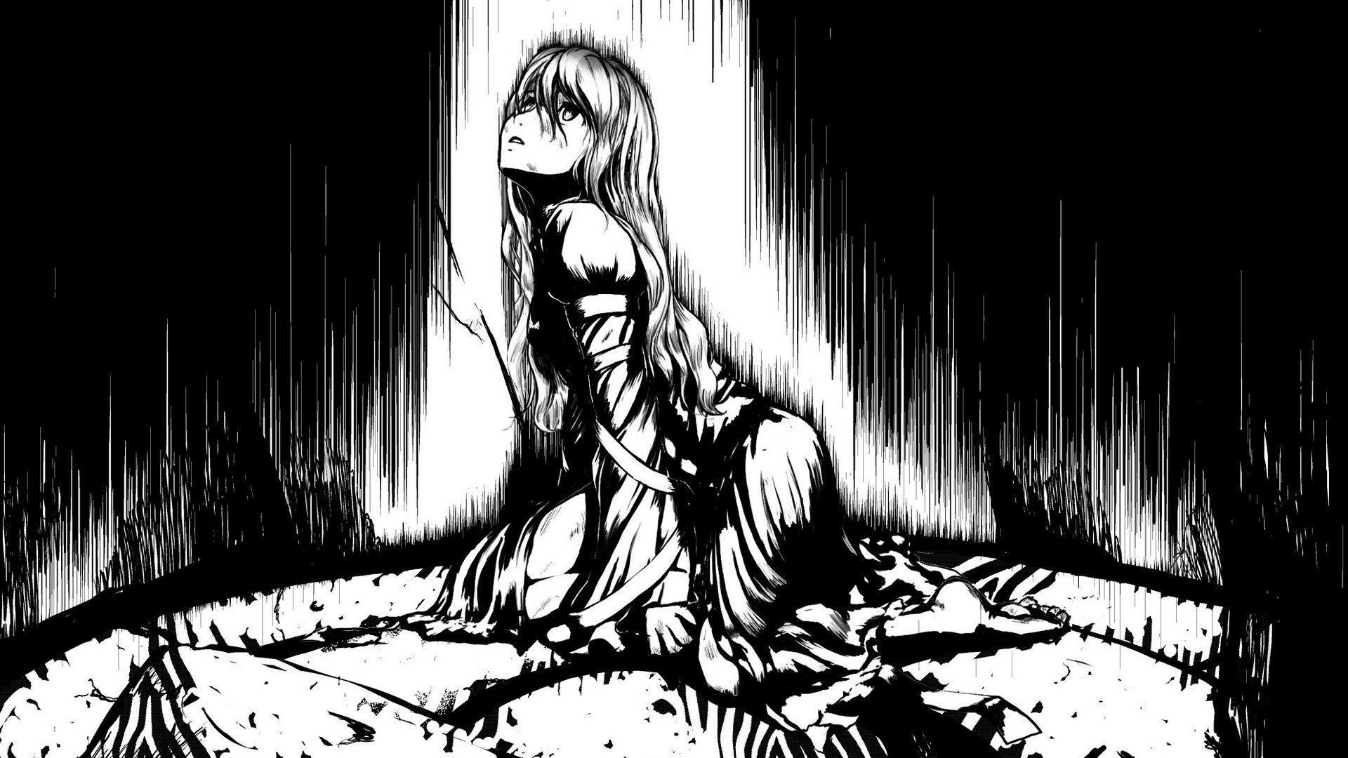 Captivating Black and White Anime Wallpapers