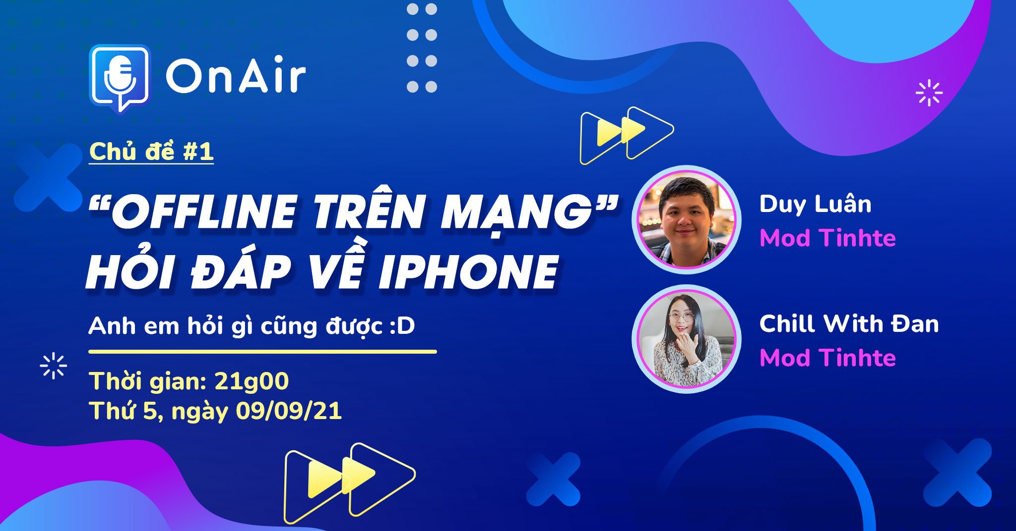 Buổi tối hôm nay lúc 9 giờ mời anh em tham gia 'offline trên mạng ...