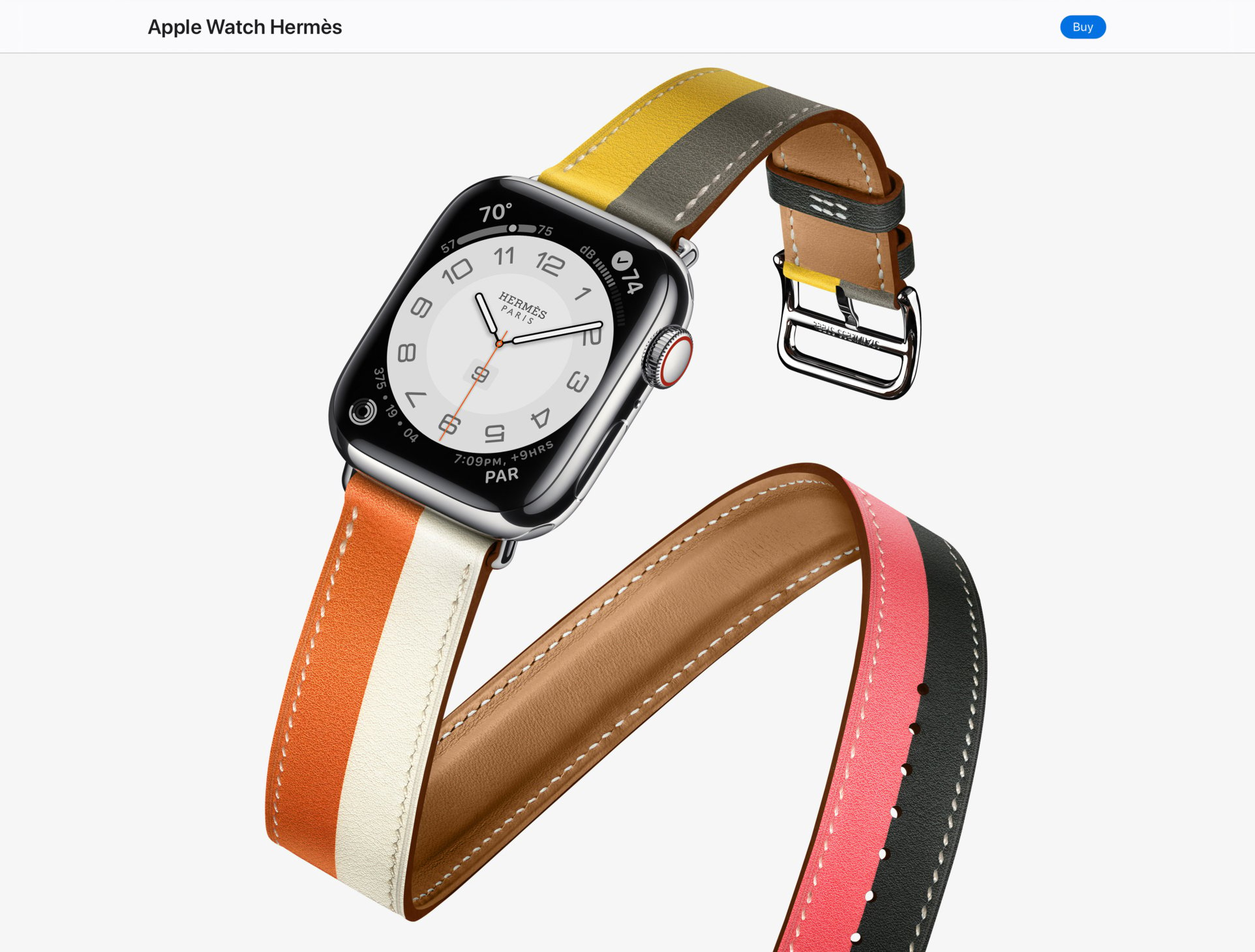 Đồng hồ Apple Watch Series 8 case & Band Apple Watch Hermès Double Tour 45  mm Attelage (Gold ) | QUEEN MOBILE