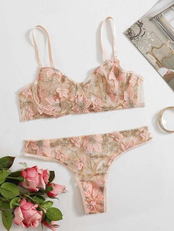 Bare Necessities Lace Bralette and Panty Set