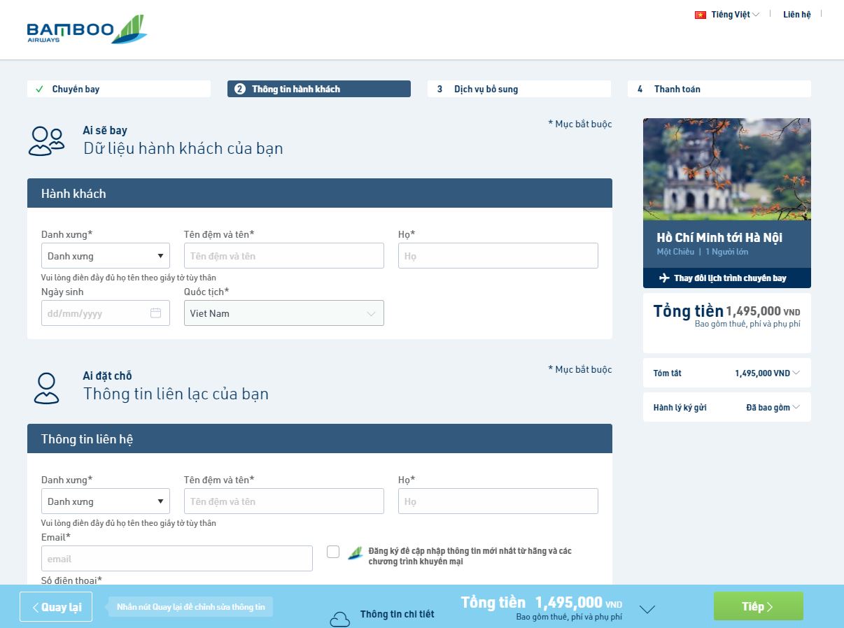 Guide to Booking Bamboo Airways Flight Tickets Mytour