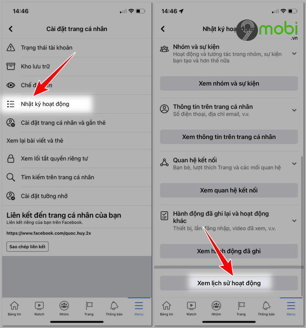 Viewing Facebook Activity Log on Android and iPhone