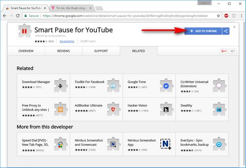Stop YouTube Video Playback When Switching Tabs in Google Chrome, CocCoc