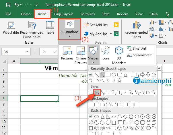 How To Draw Arrows In Excel 2019 Increase Or Decrease 1435