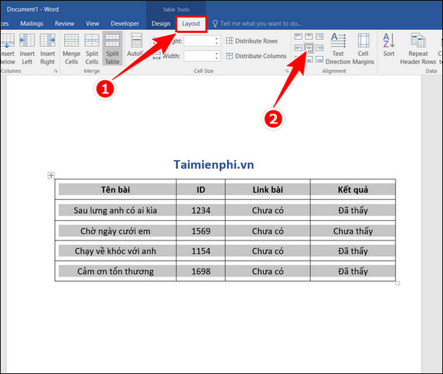 Centering Text in a Table Cell in Word