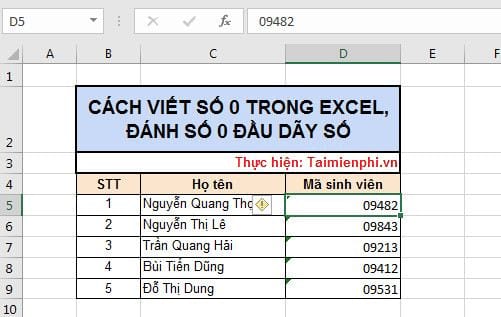 Cách 4: Sử dụng hàm TEXT