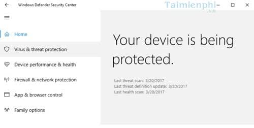 Utilizing the Anti-Malware Feature on Windows 10 image.