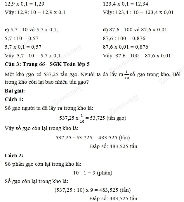 Giải Toán Lớp 5 Trang 66: Hướng Dẫn Chi Tiết Từ Cơ Bản Đến Nâng Cao