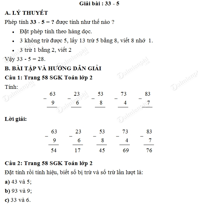 Các Bài Toán Lớp 2: Hướng Dẫn và Bài Tập Từ Cơ Bản Đến Nâng Cao