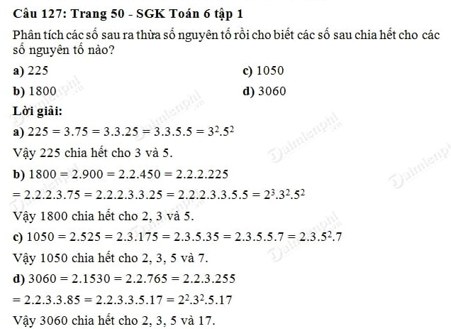 Toán lớp 6 trang 50 - Giải bài tập chi tiết và hướng dẫn học hiệu quả