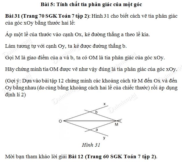 Giải Bài 31 SGK Toán 7 Tập 2 Trang 70 - Phương Pháp Chi Tiết, Đáp Án Chính Xác