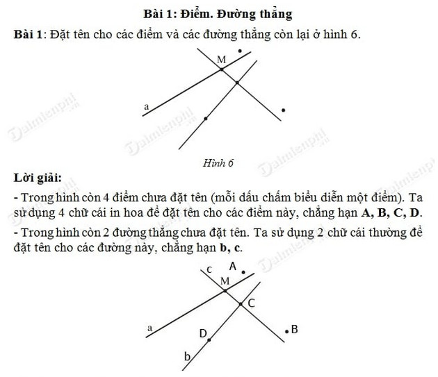 Toán 6 Điểm Đường Thẳng