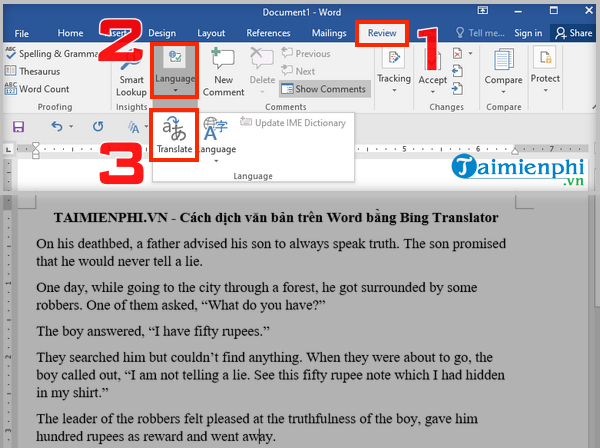 Bing Translator - Quick Text Translation in Word