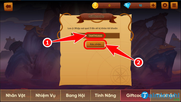 Enter the latest Hải Tặc Online code to receive diamonds and novice gear.