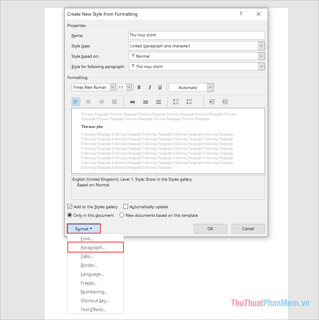 Creating Folders in Word Documents