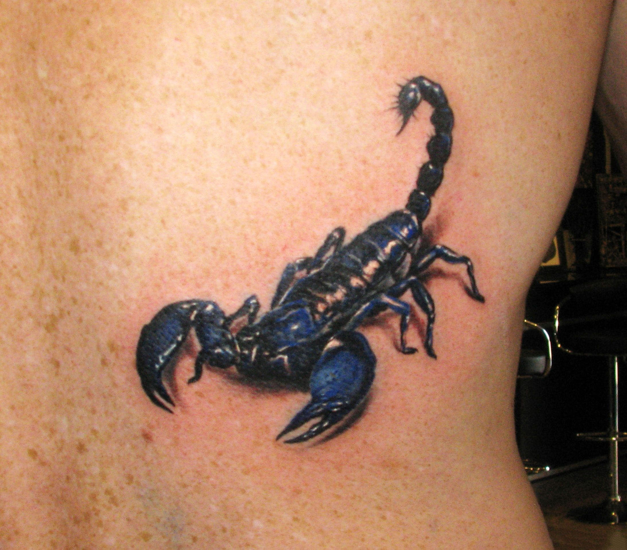 Black and White Scorpion Tattoo