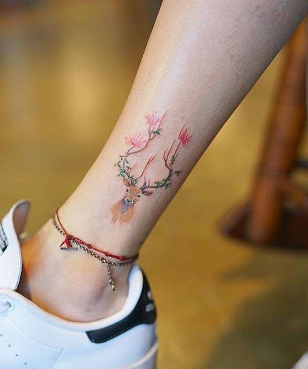 Deer Skull Tattoo | Since the tribal tattoos I did on my han… | Flickr