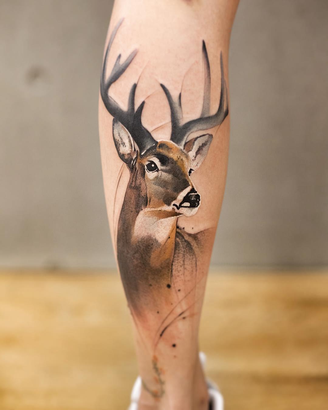 Deer Tattoo Stickers for Sale | Redbubble