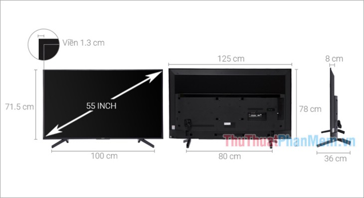 Standard TV Sizes: 40-inch, 50-inch, 55-inch, 60-inch, 65-inch