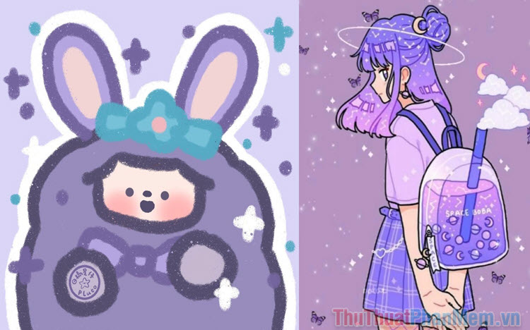 Adorable purple avatars