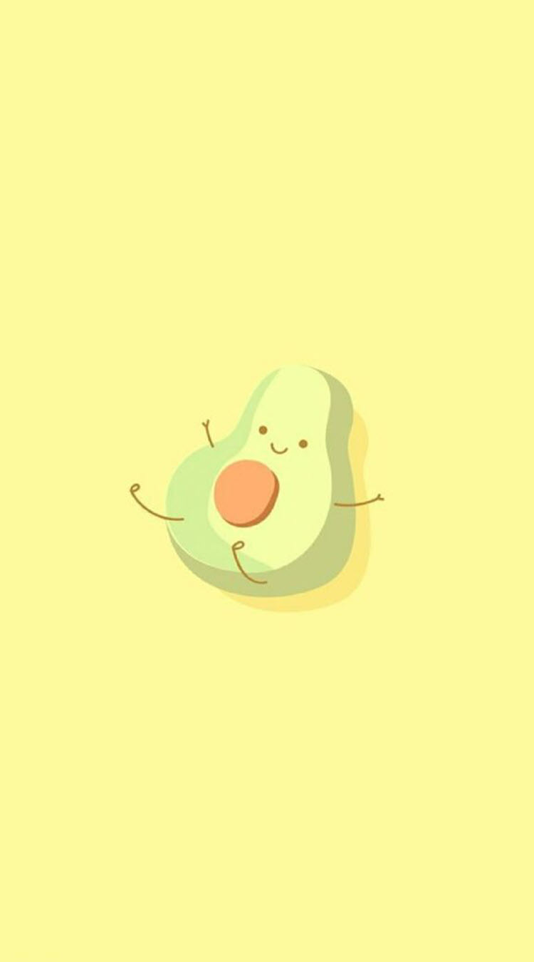 Adorable avocado illustration, cute avocado wallpaper for your phone