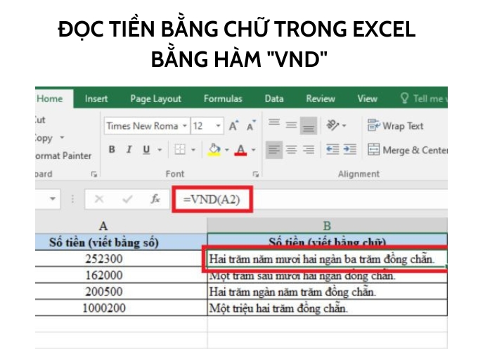 Hướng dẫn đơn giản về cách đọc số tiền bằng chữ trong Excel