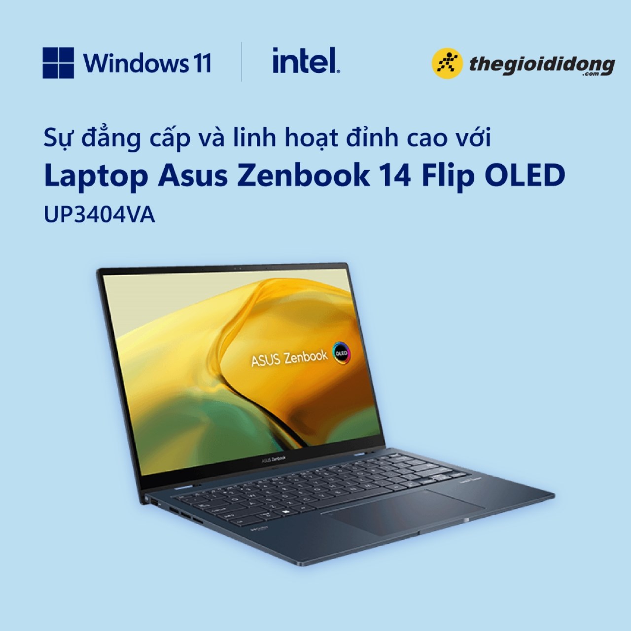 Trải nghiệm tuyệt vời với laptop ASUS Zenbook 14 Flip OLED UP3404VA