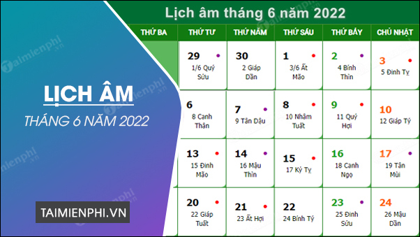 8/6 Âm Là Ngày Bao Nhiêu Dương 2022