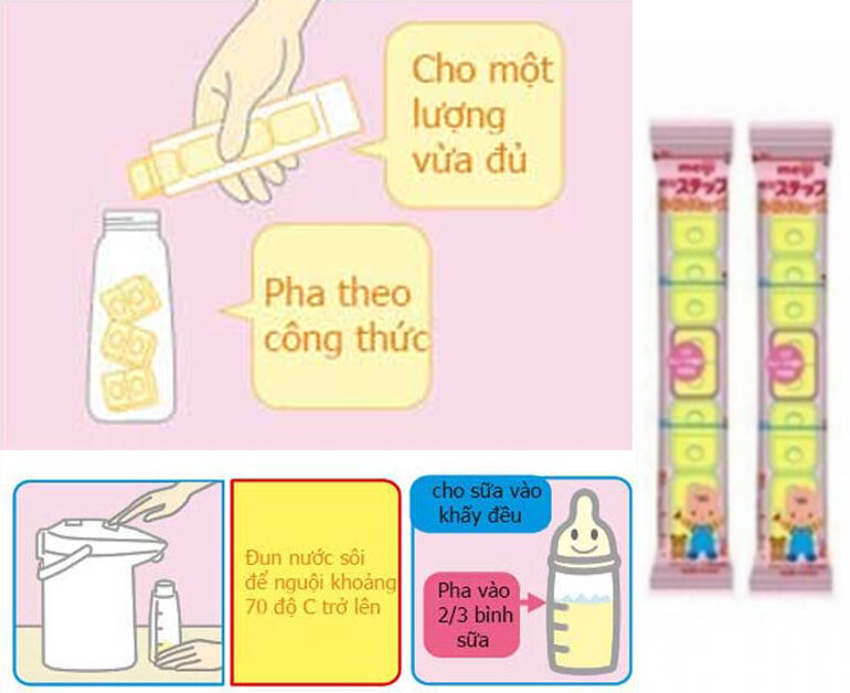 4. Các bước cụ thể để pha sữa Meiji thanh