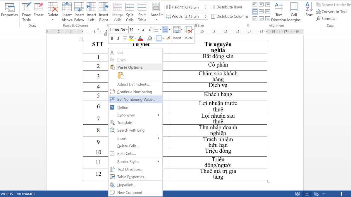 Hai cách dễ dàng để thực hiện việc đánh số thứ tự 1.1 1.2 trong Word