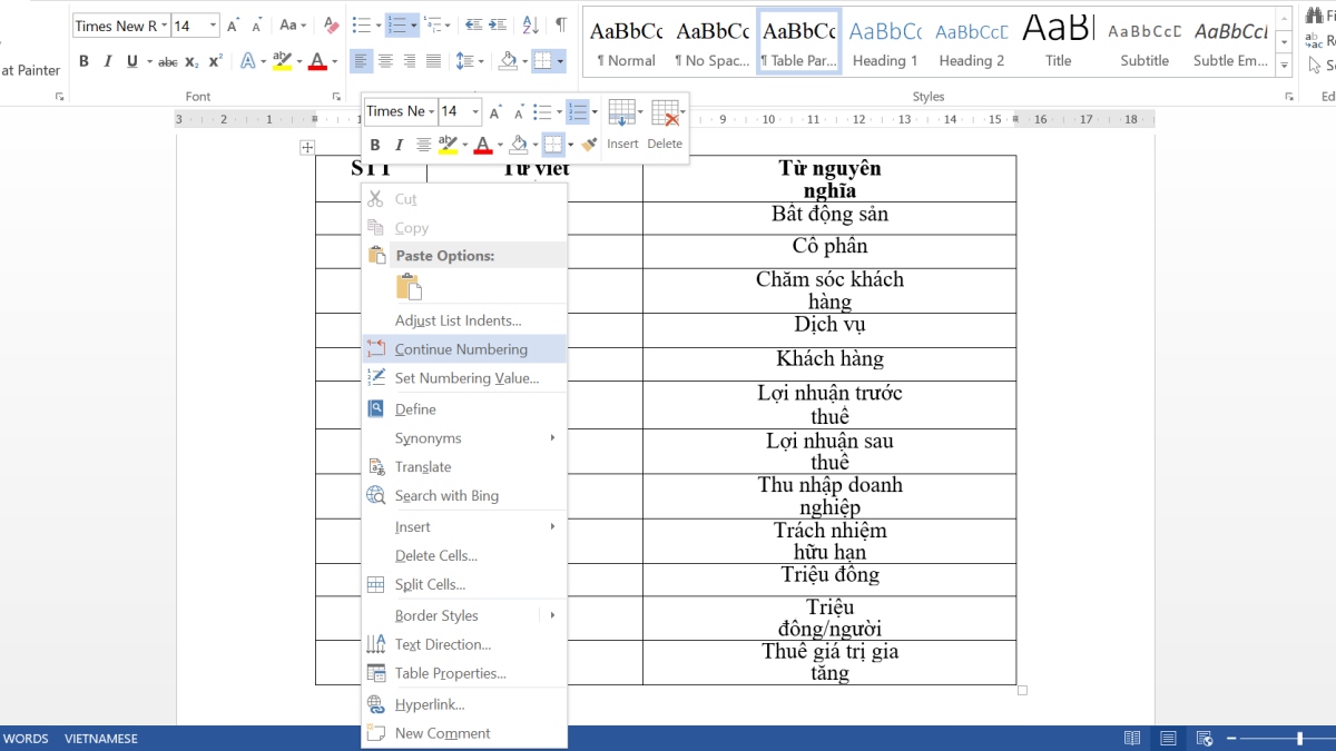 Hai cách dễ dàng để thực hiện việc đánh số thứ tự 1.1 1.2 trong Word