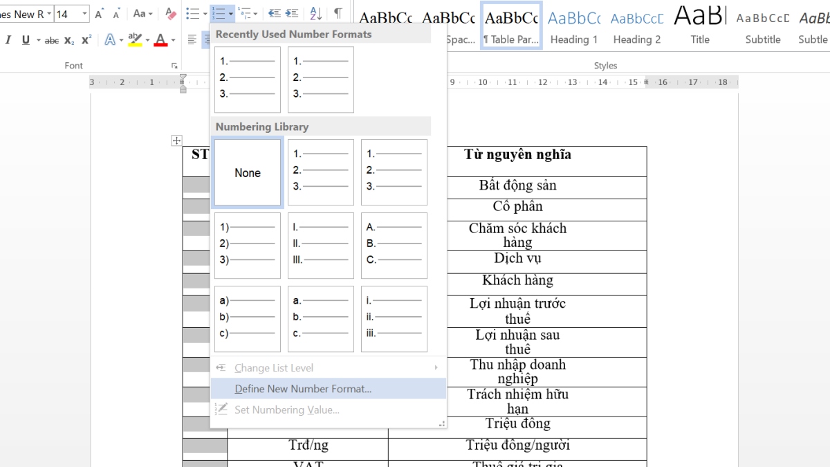 Hai cách dễ dàng để thực hiện việc đánh số thứ tự 1.1 1.2 trong Word