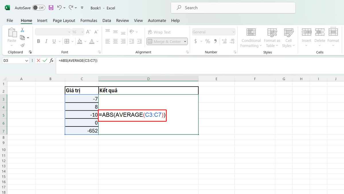 Hàm ABS trong Excel: Sử dụng để tính giá trị tuyệt đối