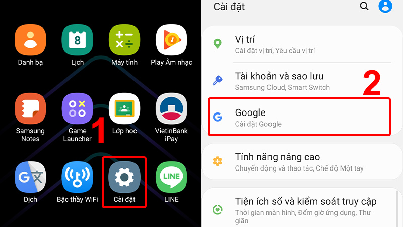 Cách đồng bộ danh bạ trên thiết bị Galaxy với tài khoản Google