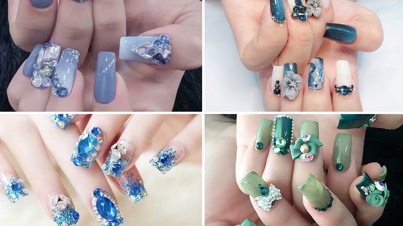 Khám phá 100 mẫu nail màu xanh sành điệu và cuốn hút