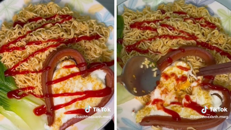 Hướng dẫn làm mì trộn xúc xích bò viên và xúc xích trái tim hấp dẫn, dễ làm