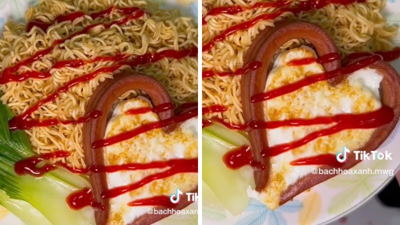 Hướng dẫn làm mì trộn xúc xích bò viên và xúc xích trái tim hấp dẫn, dễ làm