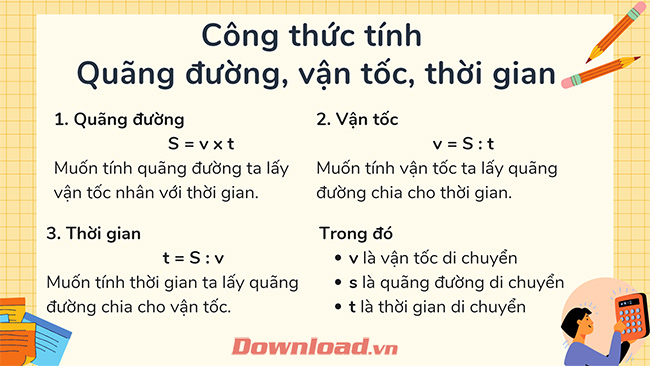 Công Thức Tính Quãng Đường Lớp 5